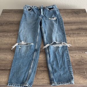 Zara Relaxed Fit Men's Jeans in Distressed Blue